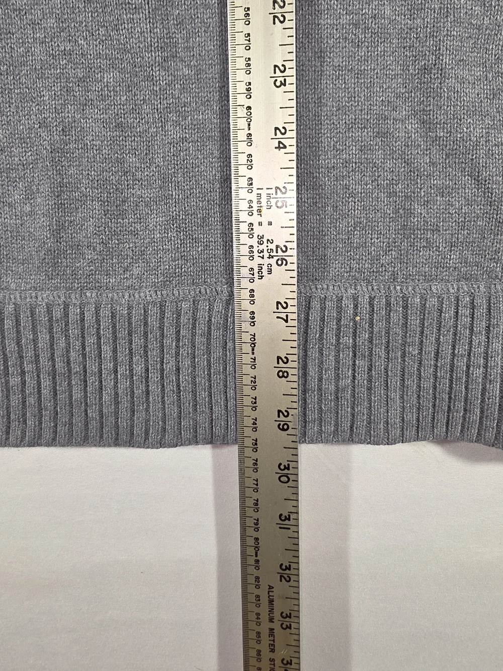 Eddie Bauer Gray Zip-Neck Sweater with Olive Trim